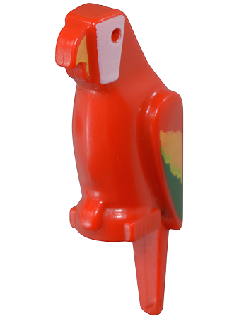 Попугай Lego Bird, Parrot with Small Beak with Green and Yellow Feathers, White Face and Yellow Beak Pattern 2546p01